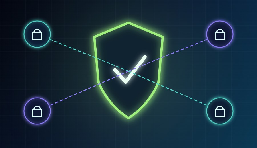 Shield with checkmark for AI safety